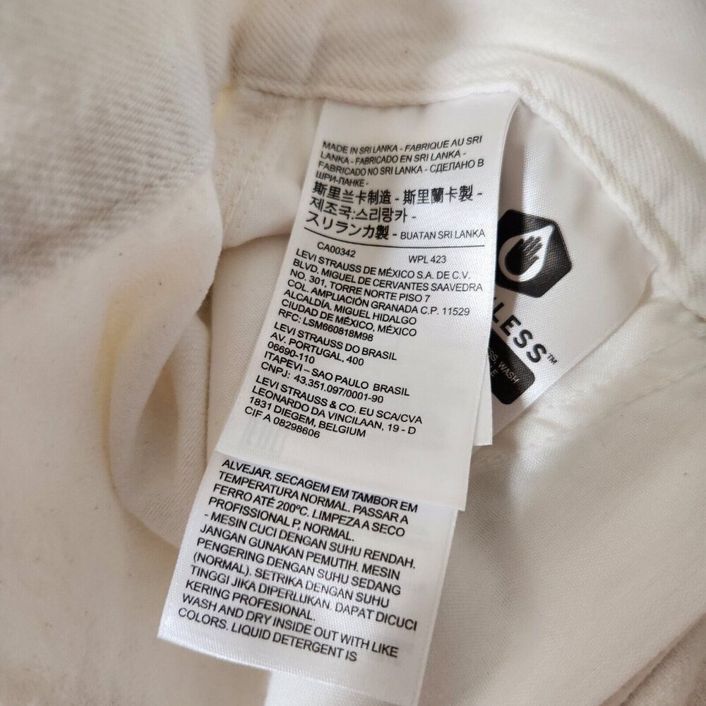 Womens Levi’s Mom Cotton Shorts Size 32 White High Rise A-Line Relaxed (CJ8) - Picture 12 of 12